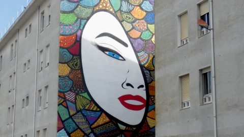 mural de arte urbana em marvila